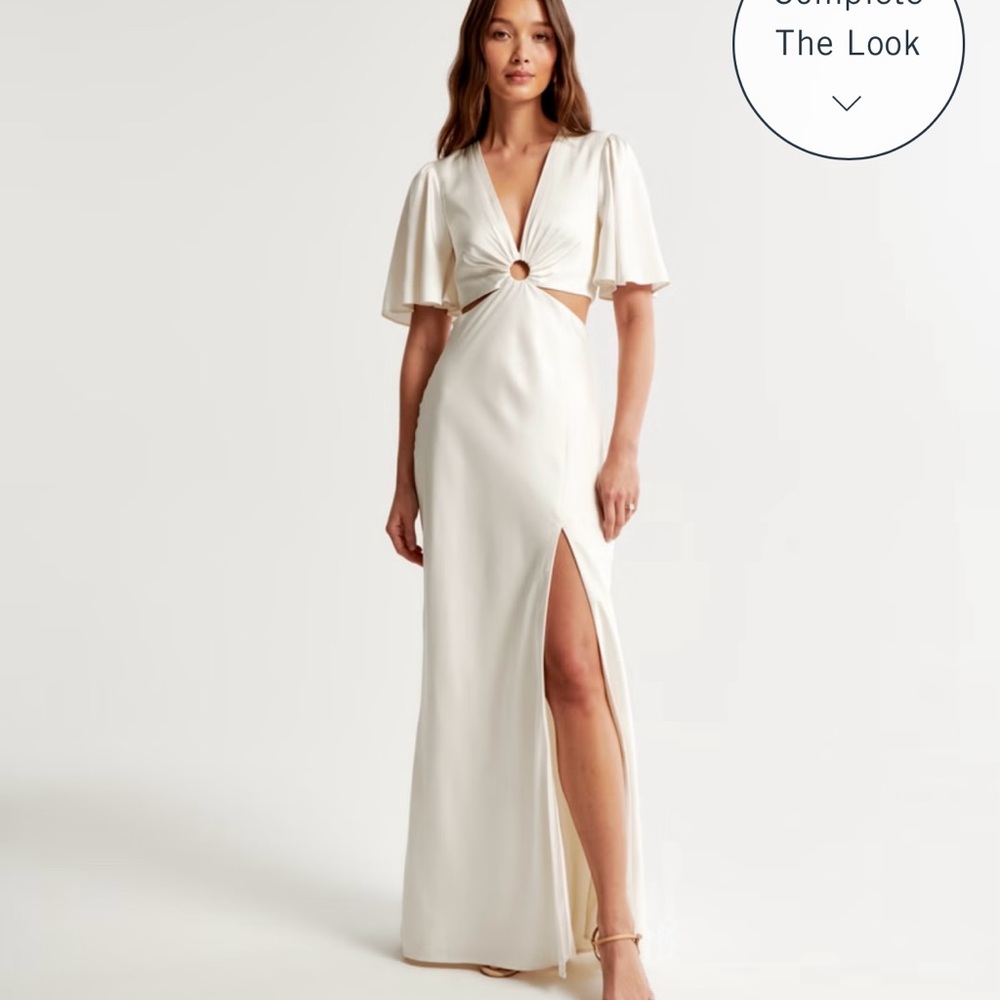 The A&F Angel Sleeve O-Ring Cut Out Maxi Dress Small Petite